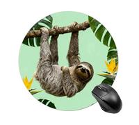 Tappetino per Mouse Rotondo Animal On Green Branches Tappetino Mouse Pad Base Antiscivolo in Gomma Confortevole Sottomano, per Computer, Ufficio, Casa, 20cm