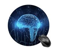 Tappetino per mouse rotondo, base in gomma antiscivolo, 7,8 pollici, tappetino per mouse con intelligenza artificiale e stampa del cervello, per chiunque abbia bisogno di un controllo perfetto del m