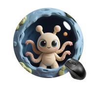 Tappetino per mouse rotondo Clay Alien, grazioso tappetino da scrivania con base in gomma antiscivolo, piccolo e divertente tappetino per mouse per ufficio e giochi, accessori decorativi per compute