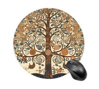 Tappetino per mouse rotondo con albero della vita, tappetino per mouse testurizzato di alta qualità, lavabile, base in gomma antiscivolo, piccolo tappetino per mouse 20 x 20 x 0,3 cm