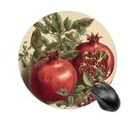 Tappetino per mouse rotondo con bacche di melograno, tappetino per mouse da gioco, ad alta densità, portatile, comodo, per scrivania, casa, ufficio, 20 x 20 cm