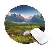 Tappetino per mouse rotondo con base in gomma antiscivolo, bellissimo paesaggio con bordo cucito, tappetino per mouse da gioco per mouse wireless per computer portatile, casa, ufficio, scrivania da
