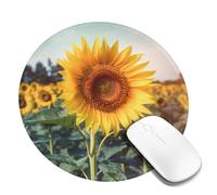 Tappetino per mouse rotondo con base in gomma antiscivolo, bellissimo tappetino per mouse con bordo cucito, tappetino per mouse wireless per computer portatile, casa, ufficio, scrivania, tappetino da