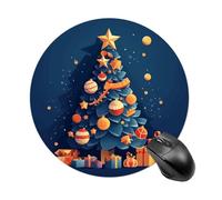 Tappetino per mouse rotondo con base in gomma antiscivolo, lavabile, impermeabile, tappetino per mouse da gioco, regalo sotto l'albero di Natale, per computer, ufficio, scrivania, accessori da 19,8 x