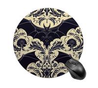Tappetino per mouse rotondo con base in gomma antiscivolo, motivo pipistrello, tappetino per mouse da gioco, impermeabile, divertente, grande, lavabile, per computer portatile, ufficio, casa, lavoro