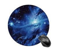 Tappetino per mouse rotondo con base in gomma antiscivolo, motivo: universo, spazio, galassia, tappetino per mouse da gioco, impermeabile, divertente, grande, lavabile, per computer portatile, ufficio