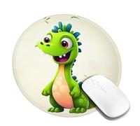 Tappetino per mouse rotondo con base in gomma antiscivolo, simpatico dinosauro, con bordo cucito, tappetino per mouse da gioco, per mouse wireless, computer, laptop, casa, ufficio, scrivania