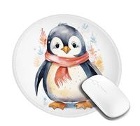 Tappetino per mouse rotondo con base in gomma antiscivolo, simpatico pinguino dei cartoni animati, tappetino per mouse da gioco con bordo cucito, per mouse wireless, computer, laptop, casa, ufficio