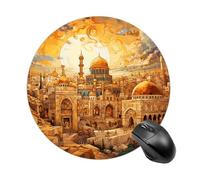 Tappetino per mouse rotondo con base in gomma antiscivolo, stile mosaico, tappetino per mouse da gioco, impermeabile, divertente, grande, lavabile, per computer portatile, ufficio, casa, lavoro, 19,8