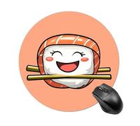 Tappetino per mouse rotondo con bastoncini di sushi Maki, con base in gomma antiscivolo, impermeabile, per computer portatile, ufficio