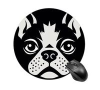 Tappetino per mouse rotondo con bulldog francese, scorrevole, tappetino per mouse da gioco, ad alta densità, portatile, comodo, per scrivania, casa, ufficio, 19 x 20 cm