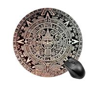 Tappetino per mouse rotondo con calendario Maya Fine del mondo, tappetino per mouse da gioco, ad alta densità, portatile, comodo, per scrivania, casa, ufficio, 19 x 20 cm