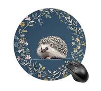 Tappetino per mouse rotondo con grazioso riccio, tappetino per mouse da gaming, ad alta densità, portatile, comodo, per scrivania, casa, ufficio, 19 x 20 cm