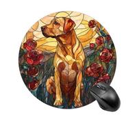 Tappetino per mouse rotondo con labrador retriever in campo di rose, tappetino per mouse per computer, impermeabile, con base in gomma antiscivolo, tappetino per mouse per laptop e ufficio, 20 cm