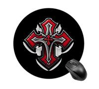 Tappetino per mouse rotondo con logo del cavaliere templare, antiscivolo, per casa e ufficio