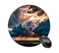 Tappetino per mouse rotondo con magnifica nuvola di pioggia, tappetino per mouse da gioco, ad alta densità, portatile, comodo, per scrivania, casa, ufficio, 20 x 20 cm