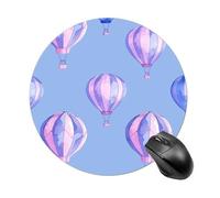 Tappetino per mouse rotondo con mongolfiera blu carino piccolo tappetino per mouse wireless da gioco lavoro laptop mini tappetino per mouse decorazione per la casa ufficio accessori da scrivania 19,8
