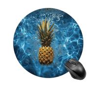 Tappetino per mouse rotondo con motivo ananas in piscina, tappetino per mouse testurizzato di alta qualità, lavabile, base in gomma antiscivolo, piccolo tappetino per mouse 20 x 20 x 0,3 cm
