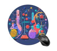 Tappetino per mouse rotondo con motivo astratto scienza chimica, tappetino per mouse testurizzato di alta qualità, tappetino per mouse lavabile, base in gomma antiscivolo, piccolo tappetino per mouse