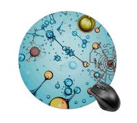 Tappetino per mouse rotondo con motivo astrazione, biologia, chimica, impermeabile, antiscivolo, tappetino per mouse divertente, 19,8 x 19,8 cm, per computer, laptop, accessori da scrivania, tappetino