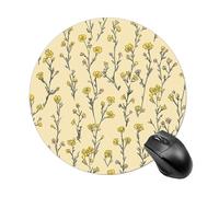 Tappetino per mouse rotondo con motivo floreale di erba medica, impermeabile, con base in gomma antiscivolo, tappetino per mouse per laptop e ufficio, 20 cm