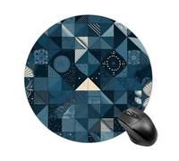 Tappetino per mouse rotondo con motivo geometrico, impermeabile, antiscivolo, in gomma, divertente, 19,8 x 19,8 cm, per computer, laptop, ufficio, scrivania, accessori per mouse