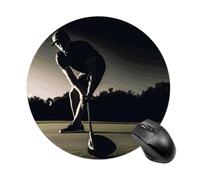 Tappetino per mouse rotondo con motivo golf fitness, impermeabile, antiscivolo, in gomma, divertente, 19,8 x 19,8 cm, per computer, laptop, ufficio, scrivania, accessori per mouse