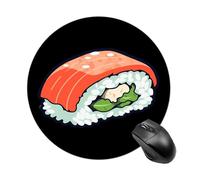 Tappetino per mouse rotondo con motivo sushi giapponese, con base in gomma antiscivolo, impermeabile, per computer portatile e ufficio