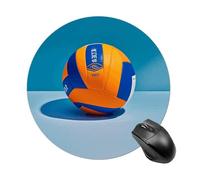 Tappetino per mouse rotondo con pallavolo blu, tappetino per mouse testurizzato di alta qualità, tappetino per mouse lavabile, base in gomma antiscivolo, piccolo tappetino per mouse 20 x 20 x 0,3 cm
