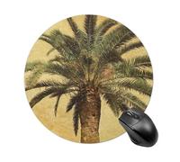 Tappetino per mouse rotondo con palme tropicali, scorrevole, tappetino per mouse da gioco, ad alta densità, portatile, comodo, per scrivania, casa, ufficio, 19 x 20 cm