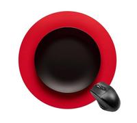 Tappetino per mouse rotondo con piastra rossa e nera, tappetino per mouse da gaming, ad alta densità, portatile, comodo, per scrivania, casa, ufficio, 19 x 20 cm