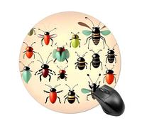 Tappetino per mouse rotondo con piccoli animali dei cartoni animati, tappetino per mouse da gioco, ad alta densità, portatile, comodo, per scrivania, casa, ufficio, 19 x 20 cm