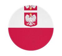 Tappetino per mouse rotondo con stampa bandiera della Polonia, base in gomma per computer portatile, desktop e gaming
