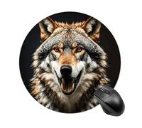 Tappetino per mouse rotondo con stampa "Hungry Like A Wolf", base in gomma antiscivolo, piccolo tappetino per mouse, decorazione per casa e ufficio, accessori per scrivania