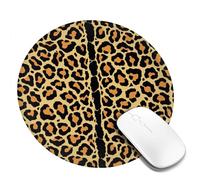 Tappetino per mouse rotondo con stampa leopardata astratta, tappetino per mouse piccolo per accessori da scrivania, tappetino per mouse da gioco con bordo cucito, tappetino da scrivania in gomma ant