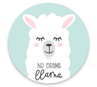 Tappetino per Mouse Rotondo Cute Llama,No Drama Llama Tappetino per Il Mouse Antiscivolo Base Antiscivolo in Gomma Confortevole Mousepad, per Computer, Casa, Laptop, 20cm