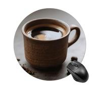 Tappetino per mouse rotondo da donna, con base in gomma antiscivolo, lavabile, per computer portatile, casa, ufficio, scrivania, 19 x 20 cm
