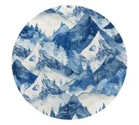Tappetino per mouse rotondo da ufficio, con neve e montagna, antiscivolo, leggero, diametro 25,4 cm