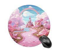 Tappetino per mouse rotondo divertente con base in gomma antiscivolo e bordo cucito, tappetino per mouse da gioco Candy Land, per casa, ufficio, dormitorio, scrivania, accessori decorativi, 19 x 20 cm