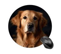 Tappetino per mouse rotondo Golden Retriever, impermeabile, antiscivolo, in gomma, divertente, 19,8 x 19,8 cm, per computer, laptop, accessori da scrivania da ufficio
