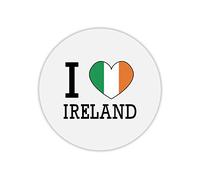 Tappetino per mouse rotondo I Love bandiera Irlanda