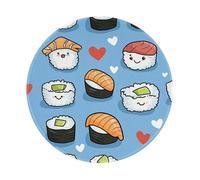Tappetino per Mouse Rotondo Japanese Sushi Food Tappetino per Il Mouse Antiscivolo Portatile Impermeabile Mousepad, per Casa, Computer, Gaming, 20cm