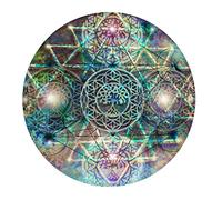 Tappetino per Mouse Rotondo Mandala Sacred Geometry Abstract Tappetino Mouse Facile da Pulire Antipolvere Sottomano, per Computer, Laptop, Scrivania, 20cm