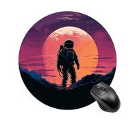 Tappetino per mouse rotondo, motivo astronauta, impermeabile, antiscivolo, in gomma, divertente, 19,8 x 19,8 cm, per computer, laptop, accessori da scrivania da ufficio