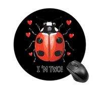 Tappetino per mouse rotondo per il secondo compleanno, con base in gomma antiscivolo, impermeabile, per computer portatile, ufficio