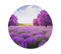 Tappetino per mouse rotondo stampato viola lavanda da 8 pollici, tappetino per mouse da gioco antiscivolo, accessori per computer, laptop, ufficio, casa - 1