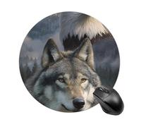 Tappetino per Mouse Rotondo Wolf Eagle Tappetino Mouse Lavabile Base Antiscivolo in Gomma Mousepad, per Gaming, Ufficio, Casa, 20cm