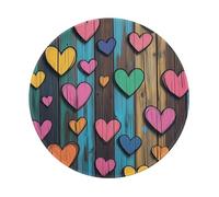 Tappetino per Mouse Rotondo Wooden Heart Tappetino Mouse Gaming Confortevole Impermeabile Mousepad, per Computer, Laptop, Scrivania, 20cm