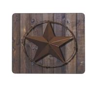 Tappetino per Mouse Rustic Primitive Western Country Barn Wood Brown Star Tappetino per Mouse da Gioco Pulire Mouse Pad Multifunzione Tappetino Scrivania per Gaming Computer Portatile Pc 25X30Cm