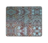 Tappetino per Mouse Rustic Western Country Aqua Brown Tooled Leather Tappetino per Mouse da Gioco Portatile Tappetino Scrivania Multifunzione Mouse Mat per Gaming Laptop Ufficio 25X30Cm